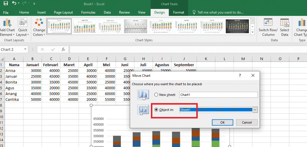 17. Cara Membuat Grafik Excel