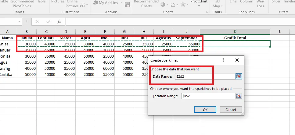 20. Cara Membuat Grafik Excel