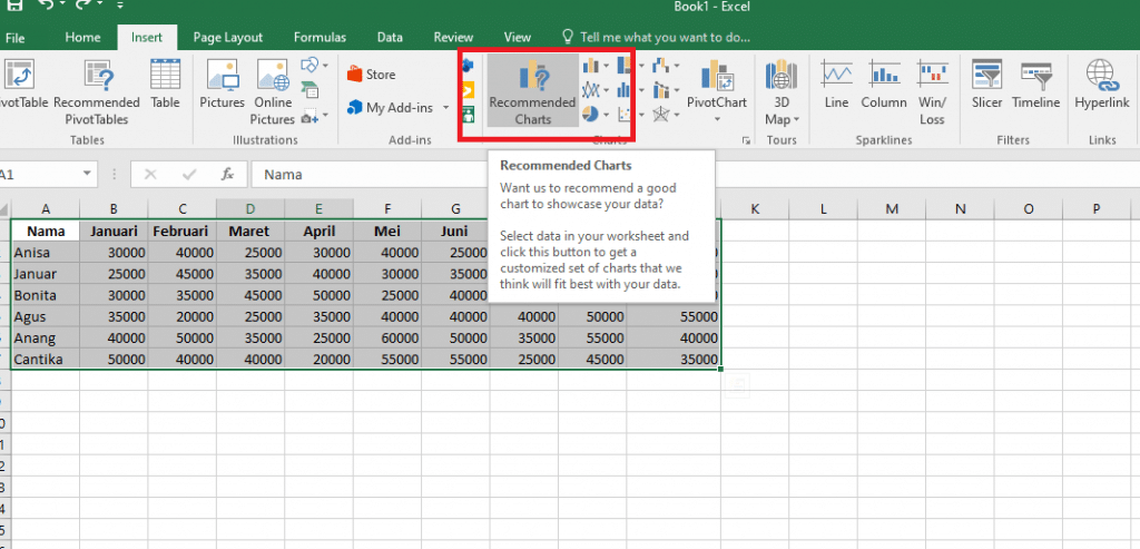 5. Cara Membuat Grafik Excel