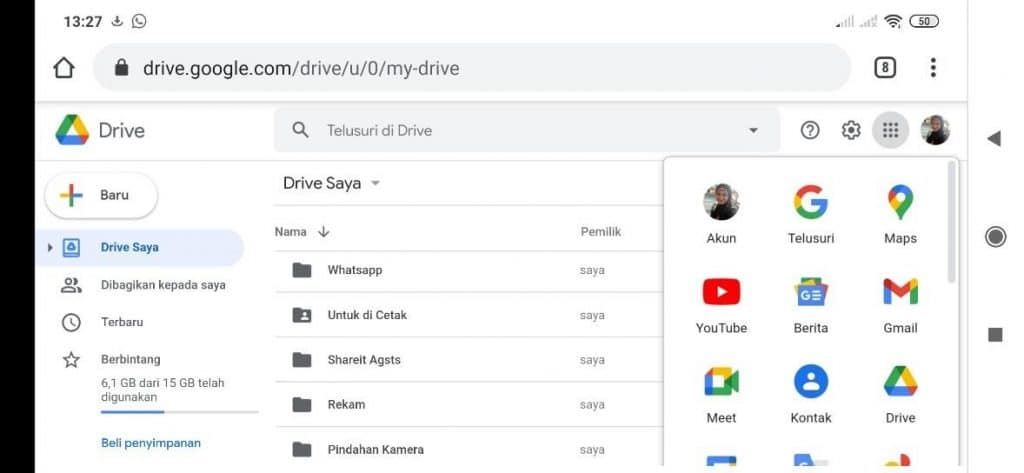 cara memberikan akses google drive