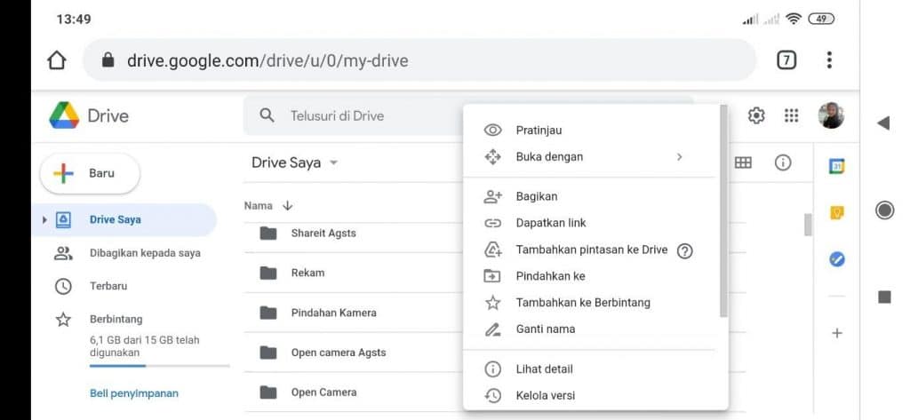berbagi file di google drive