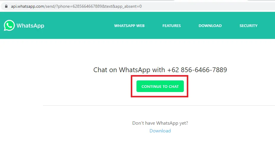 chat whatsapp tanpa save nomor