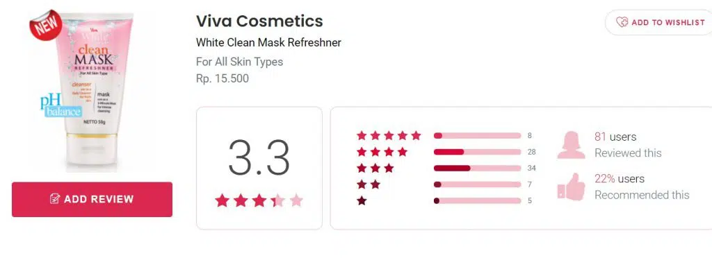 Viva White Clean Mask Refreshner