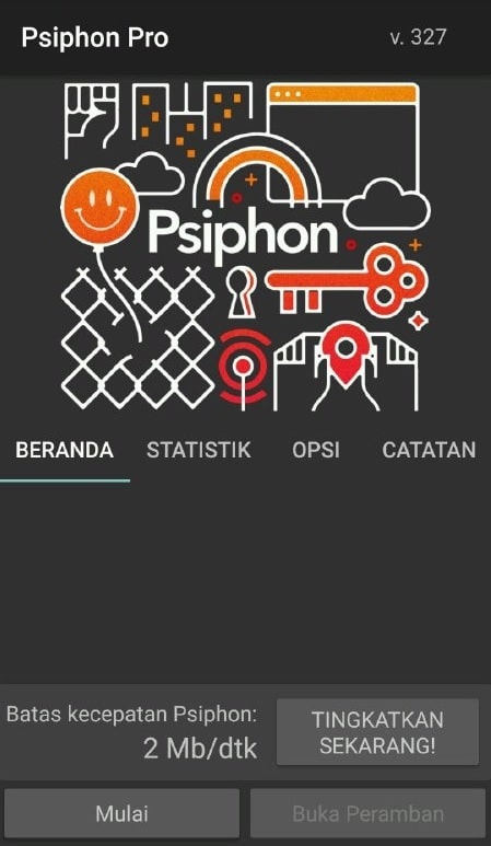 Buka aplikasi Psiphon Pro